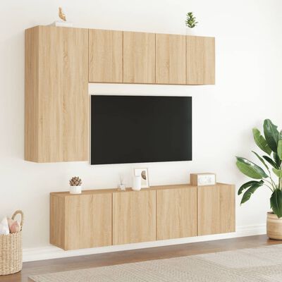 vidaXL TV Cabinets Wall-mounted 2 pcs Sonoma Oak 60x30x41 cm