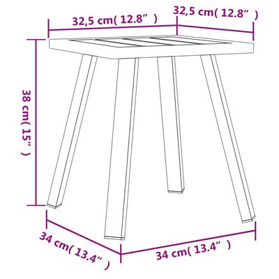 vidaXL Garden Table Anthracite 34x34x38 cm Steel