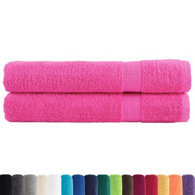 vidaXL Premium Sauna Towels SOLUND 2 pcs Pink 80x200 cm 600 gsm