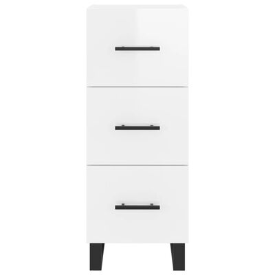 vidaXL Highboard High Gloss White 34.5x34x180 cm Engineered Wood