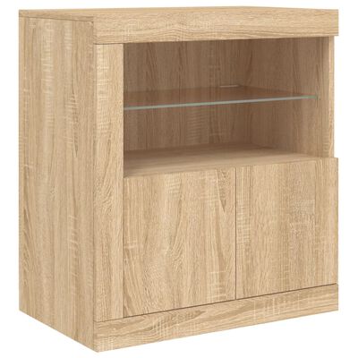 vidaXL Sideboard with LED Lights Sonoma Oak 60.5x37x67 cm