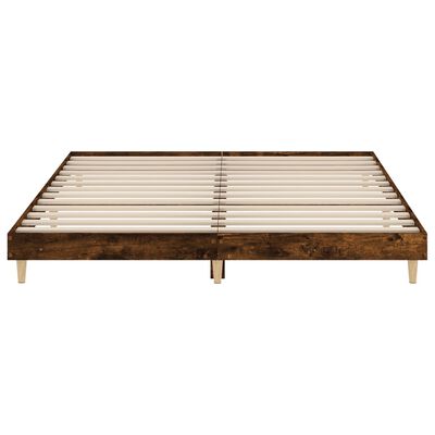 vidaXL Bed Frame without Mattress Smoked Oak 160x200 cm Engineered Wood