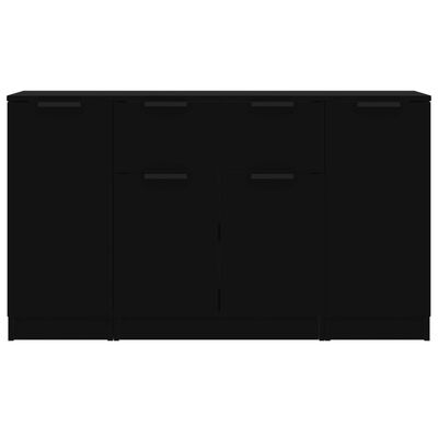 vidaXL Sideboards 3 pcs Black Engineered Wood