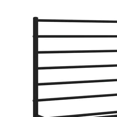 vidaXL Metal Bed Frame without Mattress with Footboard Black 193x203 cm