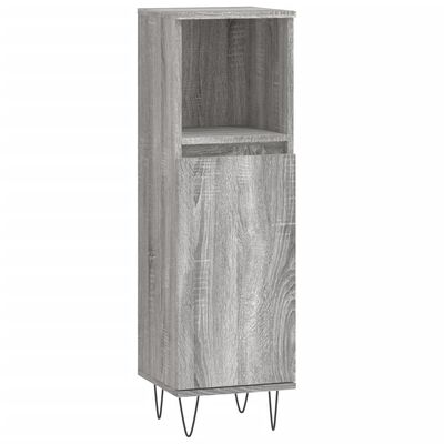 vidaXL Bathroom Cabinet Grey Sonoma 30x30x100 cm Engineered Wood