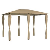 vidaXL Gazebo with Post Covers 3x4x2.6 m Taupe 160 g/m²