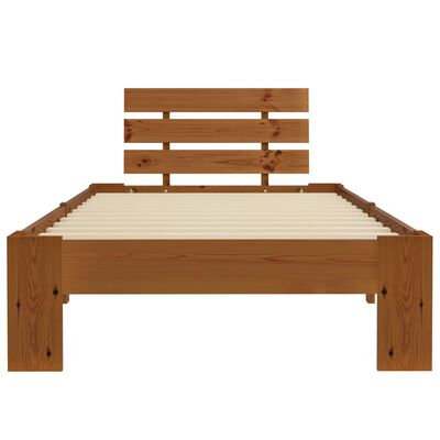 vidaXL Bed Frame without Mattress Honey Brown Solid Pine Wood 90x200 cm