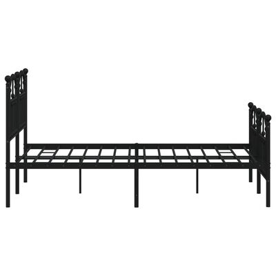 vidaXL Metal Bed Frame without Mattress with Footboard Black 120x190 cm Small Double