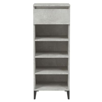 vidaXL Shoe Rack Concrete Grey 40x36x105 cm Engineered Wood