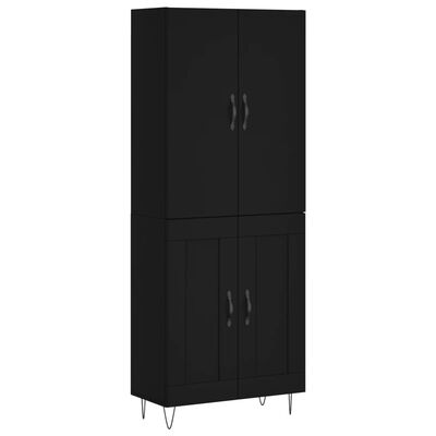 vidaXL Highboard Black 69.5x34x180 cm Engineered Wood