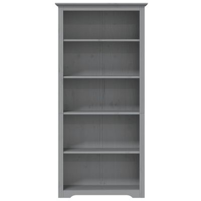 vidaXL Bookcase BODO Grey 80x38x180 cm Solid Wood Pine 5-Tier