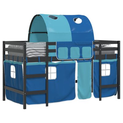 vidaXL Kids' Loft Bed with Tunnel without Mattress Blue 80x200 cm