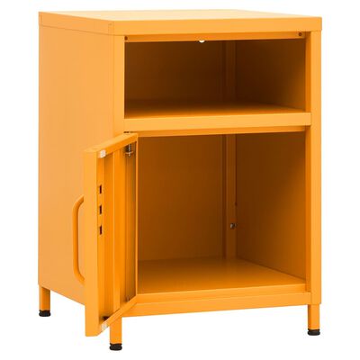 vidaXL Nightstands 2 pcs Mustard Yellow 35x35x51 cm Steel