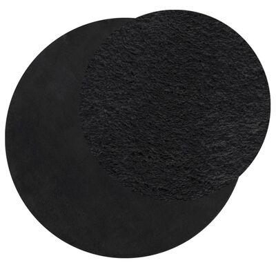 vidaXL Rug HUARTE Short Pile Soft and Washable Black Ø 160 cm