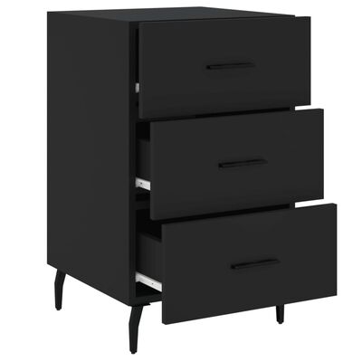 vidaXL Bedside Cabinet Black 40x40x66 cm Engineered Wood