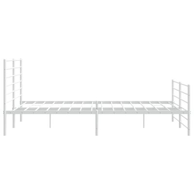 vidaXL Metal Bed Frame without Mattress with Footboard White 200x200 cm