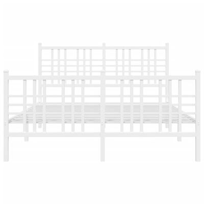 vidaXL Metal Bed Frame without Mattress with Footboard White 140x200 cm