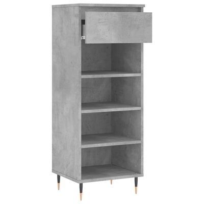 vidaXL Shoe Cabinet Concrete Grey 40x36x105 cm Engineered Wood