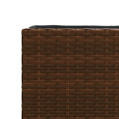 vidaXL Garden Planters with 2 Pots 2 pcs Brown 90x20x40 cm Poly Rattan