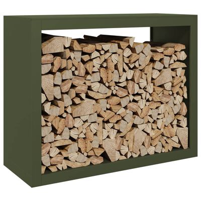 vidaXL Firewood Rack Green 100x40x80 cm Steel