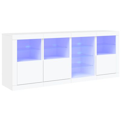 vidaXL Sideboard with LED Lights White 164x37x67 cm