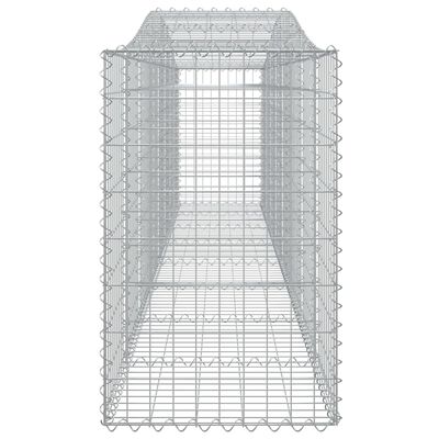 vidaXL Arched Gabion Basket 400x50x80/100 cm Galvanised Iron