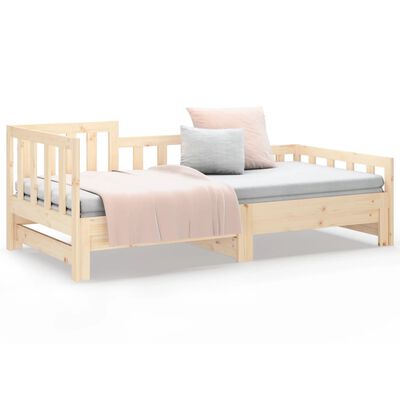 vidaXL Pull-out Day Bed without Mattress 2x(90x200) cm Solid Wood Pine