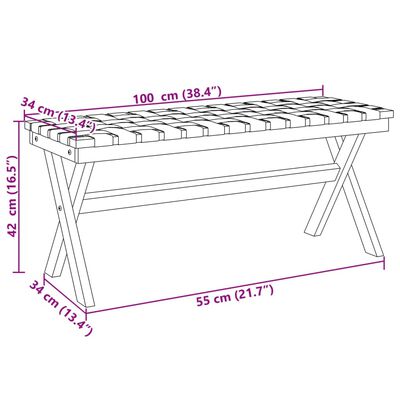 vidaXL Garden Bench Dark Blue Solid Wood Acacia and Fabric