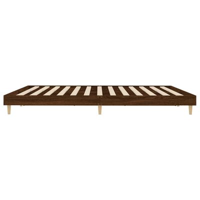 vidaXL Bed Frame without Mattress Brown Oak 140x200 cm Engineered Wood