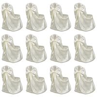 vidaXL Chair Cover for Wedding Banquet 12 pcs Cream