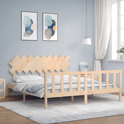 vidaXL Bed Frame without Mattress Super King Size Solid Wood Pine