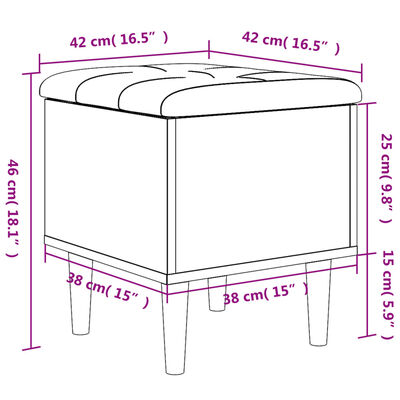 vidaXL Storage Bench White 42x42x46 cm Engineered Wood