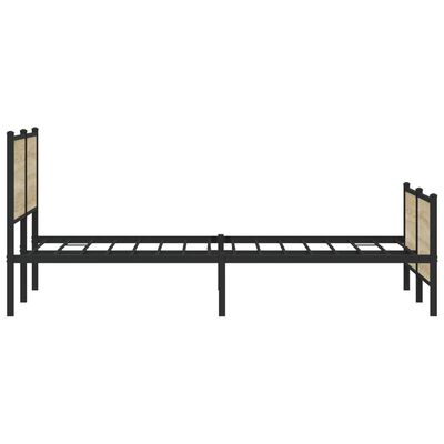 vidaXL Metal Bed Frame without Mattress Sonoma Oak 193x203 cm