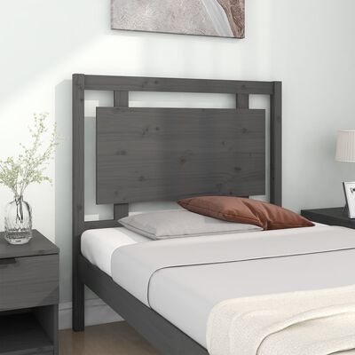 vidaXL Bed Headboard Grey 95.5x4x100 cm Solid Pine Wood