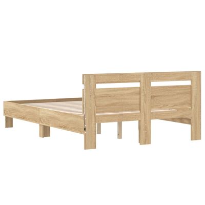 vidaXL Bed Frame with LED without Mattress Sonoma Oak 120x200 cm