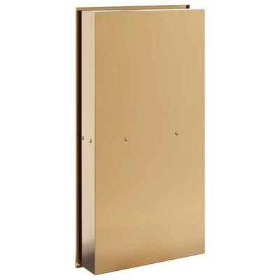 vidaXL Shower Niche Brushed Gold 32x62x9 cm Stainless Steel