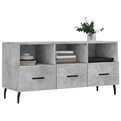 vidaXL TV Cabinet Concrete Grey 102x36x50 cm Engineered Wood