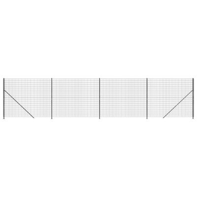 vidaXL Wire Mesh Fence with Flange Anthracite 1.4x10 m