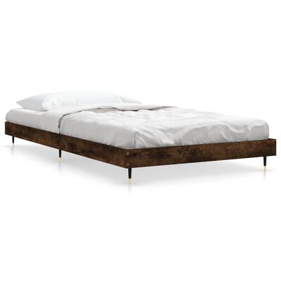 vidaXL Bed Frame without Mattress Smoked Oak 100x200 cm Engineered Wood