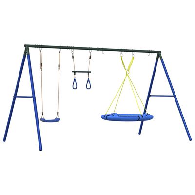 vidaXL Outdoor Swing Set with Swing, Trapeze, Saucer Swing