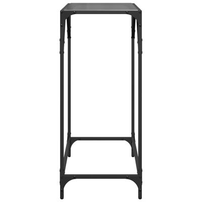 vidaXL Console Table with Black Glass Top 60x35x81 cm Steel