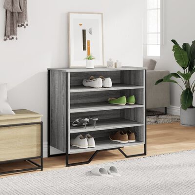 vidaXL Shoe Cabinet Grey Sonoma 80x38x78 cm Engineered Wood