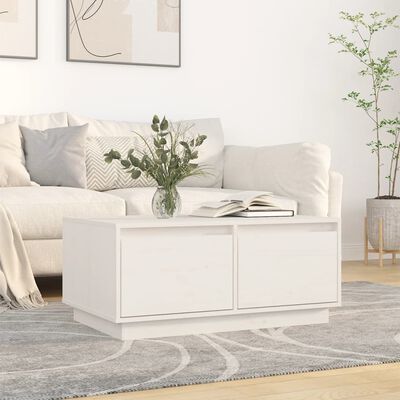 vidaXL Coffee Table White 80x50x35 cm Solid Wood Pine
