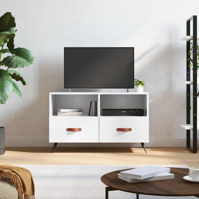 vidaXL TV Cabinet High Gloss White 80x36x50 cm Engineered Wood