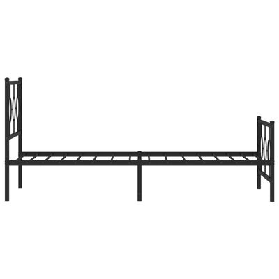 vidaXL Metal Bed Frame without Mattress with Footboard Black 100x200 cm