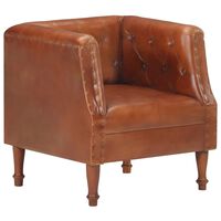 vidaXL Armchair Brown Real Leather