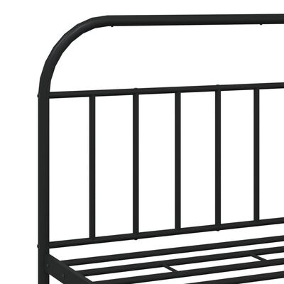 vidaXL Metal Bed Frame without Mattress with Footboard Black 160x200 cm