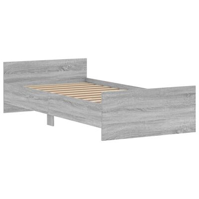 vidaXL Bed Frame without Mattress Grey Sonoma 100x200 cm Engineered Wood