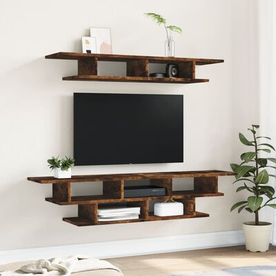 vidaXL TV Wall Units Brown Oak Engineered Wood