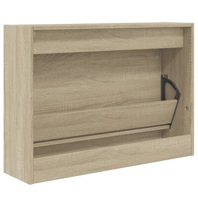 vidaXL Shoe Cabinet Sonoma Oak 80x21x57 cm Engineered Wood